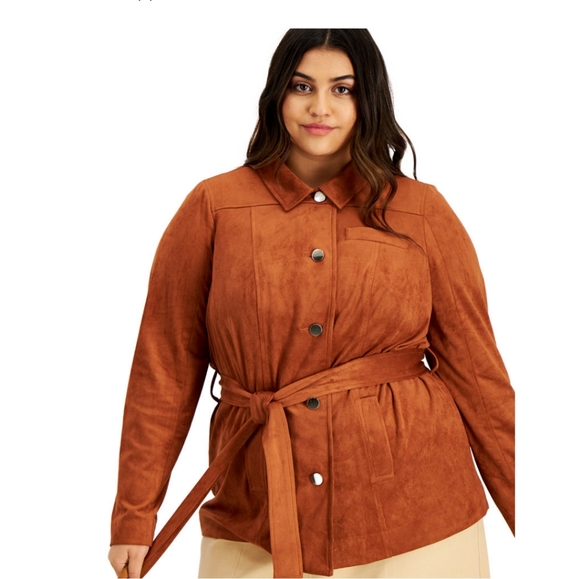 NEW Alfani Faux-Suede Jacket- Peanut Brittle - Picture 3 of 3